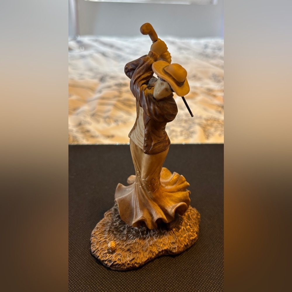 Awesome Vintage Victorian Lady Golfer Statue